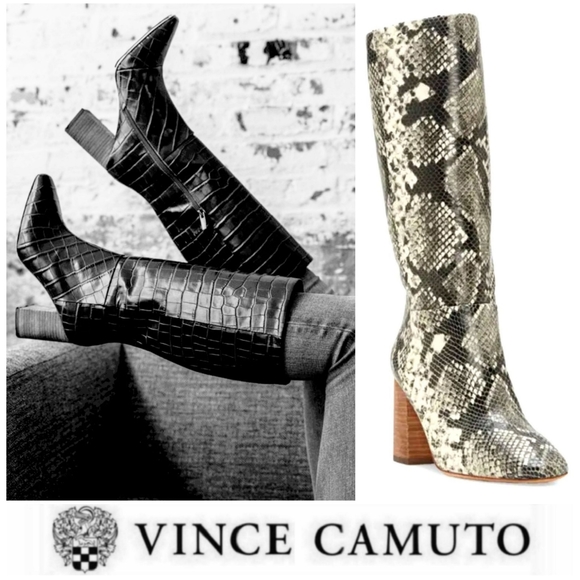 Vince Camuto Shoes - Chic Vince Camuto Leather Snake Embossed Boots